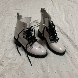 White combat boots